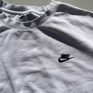 Men's Nike Sweatshirt Silver White Swish Logo 2XL Pullover Streetwear Casual